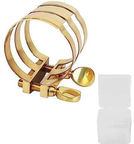 Alt -Saxophonligatur Saxophon Ligatur SAX -Ligature Premium Dauerlebiger Einstellbar verstärkt die Klarheit für Alt -Saxophon -Player ABS -Materialspeicherbox inklusive
