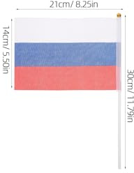 DECHOUS 20 Kleine Russische Nationalflaggen aus Polyester mit Stiel und Runder Spitze Handgehaltene Kleiner Fahnen für Paraden Partys und Festtagsdekoration im Außenbereich