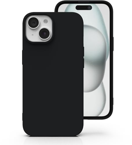 Zuvirelx Silicone Case for iPhone 15 - Black | Thin, Non-Slip, Soft Grip, Minimalist, Shockproof, Pocket-Friendly