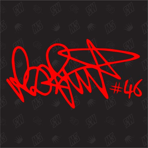speedwerk-motorwear Valentino Rossi Autogramm - Moto GP Aufkleber, Autoaufkleber, Motorrad, Fan Sticker, Unterschrift