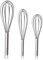 Silikon-Schneebesen Set von 3 – Edelstahl & Silikon Antihaftbeschichtung – Farbiger Ballon-Klopfer zum Mischen, Schlagen, Aufschäumen & Rühren (30,5 cm, 25,4 cm & 21,6 cm) grau