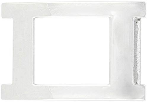Luca Kayz Gürtelschnalle Wechselschließe Koppel RECHTECK Ornament 4cm silber-glänzend