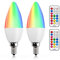 Bonlux 3W E14 Color Changing Bulb led dimmable RGB+Warm White 3000K Candle Bulb 12 Colors Function Memory and Timing e14 Edison Screw Bulb e14 Multicolor Bulb for Home/Decoration/Party/KTV/Bars(2pcs)