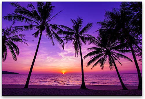 Palmen und Meer Wandbild in verschiedenen Größen Wähle Deine Größe 100x70cm