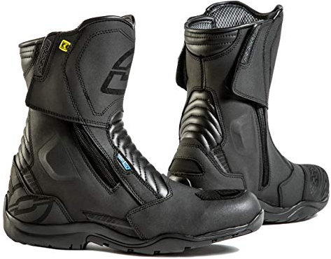 OZONE MOTO Rapid Stivali da Moto Uomo e Donna | Pelle PU | Membrana Hipora | Due Lunghe Cerniere | Punta, Tallone e Caviglia Rinforzati | Cuciture Doppie e Triple