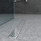 AICA Caniveau de Douche Italienne en Acier Inoxydable O Modèle 80cm, caniveau douche rectangulaire argenté à grand débit, Drain de Sol de Siphon de douche