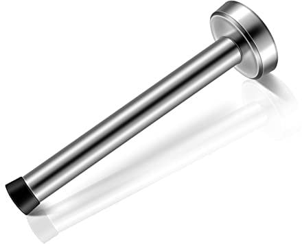Long Door Stops, Stainless Steel Door Stopper, 8 Inch Commercial Doorstop Door Holder Wall Mounted, Large Modern Brushed Metal Solid Door Bumper w/Mute Rubber Tip, Heavy Duty Door Stopper