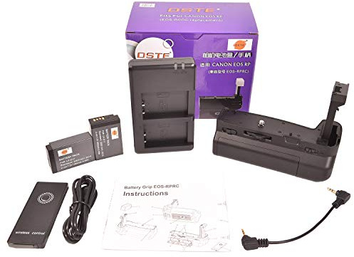 DSTE® Infrarot Fernbedienung Batterie Griff Kompatibel für Canon EOSRP Kamera + 2X Li-ion LP-E17 Batterie + USB Dual Ladegerät