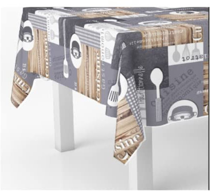 ORYX Mantel Hule Rectangular Cuisin. Impermeable Antimanchas PVC 140 cm. x 20 Metros. Rollo Recortable. Interior y Exterior