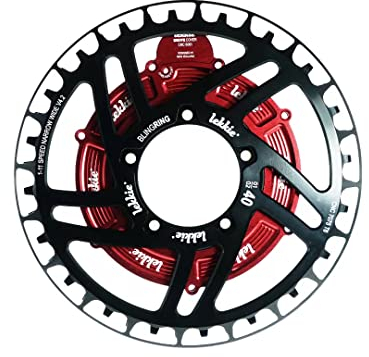 windmeile | Lekkie Bling Ring Set, 40T, Schwarz-Rot, für Bafang BBS01 und BBS02, Kettenblatt, Motor Hülle, Spacer, E-Bike, Pedelec