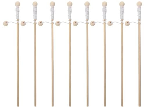 Tomaibaby Magnetic Fishing Pole: 8 PCS Wooden Magnetic Fishing Rods with Magnet Hooks - Fishing Game Toy for Kids Kindergarten Preschool Boys Girls Christmas Birthday Party Gifts