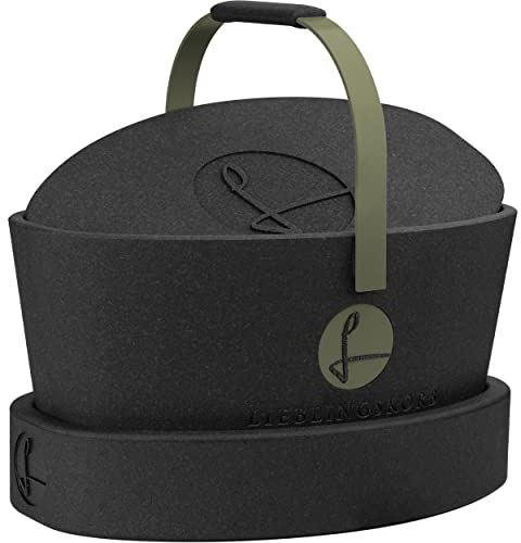 Lieblingskorb Complete deep Black (Oliv) Einkaufskorb und Thermobox in einem, inklusive Deckel und Ring, isoliert, abwaschbar, Picknickkorb zum kühlen von Lebensmittel, Einkaufstasche
