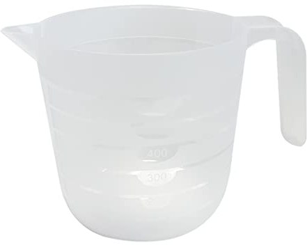 Plastic Measuring Jug Multi-Purpose Jug for Flour, Ground Almonds, Sugar, Milk, Oil, Dishwasher Safe, Easy to Read Measurements, Cook with Accuracy (600ml Transparent Measuring Jug)