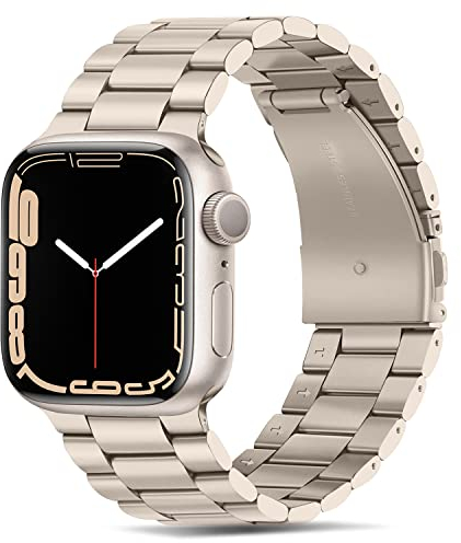 Tasikar Armbänder Kompatibel mit Apple Watch 46mm 45mm 44mm 42mm Prämie Edelstahl Metallarmband Kompatibel mit Apple Watch SE 2 SE Seires 10 9 8 7 6 5 4 3 2 1, Polarstern