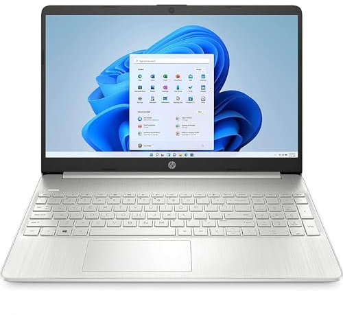 HP Laptop 15s-fq5003sl, Intel Core i7-1255U, RAM 8 GB DDR4, SSD 512 GB, Intel Iris Xe, Display 15,6 Zoll FHD SVA, entspiegelt, WLAN, SD-Player und Fingerabdrücke, HD-Webcam, Windows 11, Silber