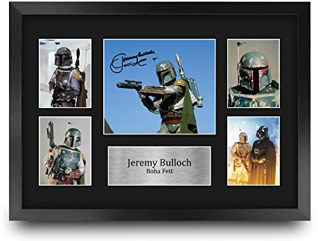 HWC Trading FR A3 Jeremy Bulloch Boba Fett Star Wars Gifts Printed Signed Autograph Presentation Photo Montage Display for TV Show Fans - A3 Framed