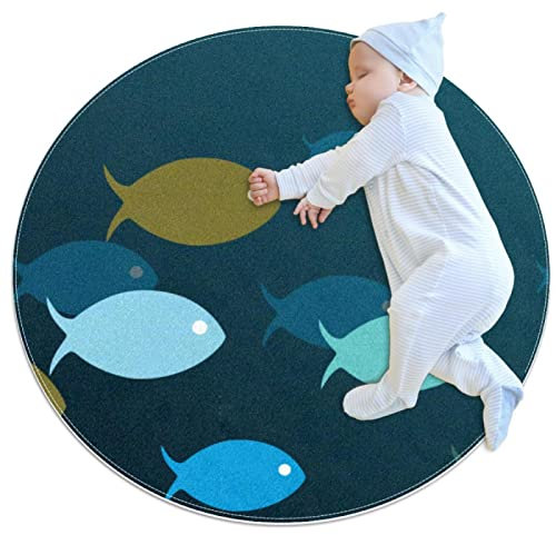Teppiche für Schlafzimmer, luxuriöser weicher und Dicker Rutschfester Teppich für Babyzimmer, Kinderzimmer, moderner Dekorteppich,Fische Meerestiere