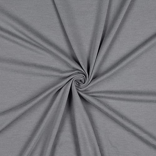 Jersey-Stoff Viskose (Bambus-Zellstoff) 0,5 x 1,45 m Bambus-Jersey Meterware Oeko-Tex-zertifiziert, Farbwahl, Farbe:003 - grau