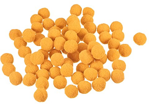 sourcing map 100 Stück Filzkugeln Bunt Filzstoff Perlen Set, 1.5cm Filzkugeln Pompons Filz Pom Poms zum Basteln Filzbälle für DIY Kreative Handgefertigt Dekorationen Geschenk, Gelb