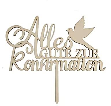 LUMoony Cake Topper Tortenstecker Meine Konfirmation 3Pcs Taufe Holz Tortendeko Cake Topper Taufe Tortendeko Party Dekoration für Junge Mädchen Tortenstecker Holz