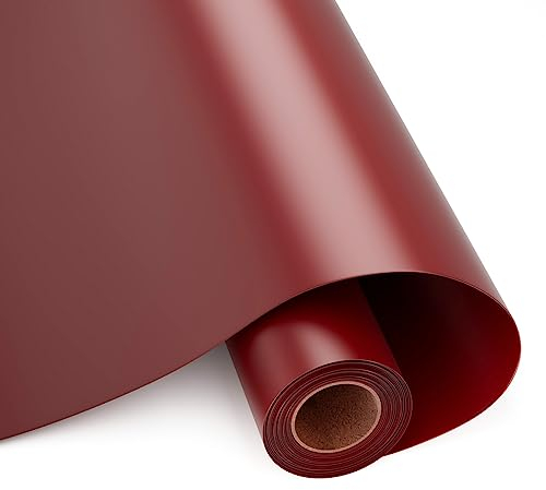 HKC Vinylfolie Plotter Permanentes Vinyl rot Matt, 30.5cm x 400cm Plotterfolie Vinyl Rolle Für Alle Schneidemaschinen Selbstklebend Vinyl für Party Dekoration, Aufkleber, DIY Tasse
