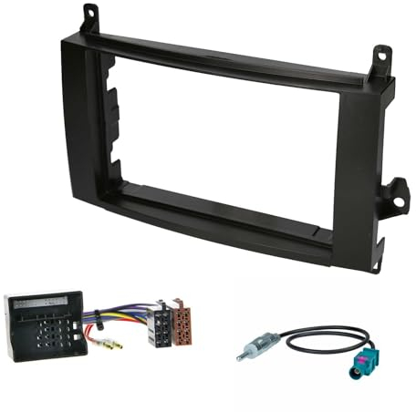 Audioproject A300-10 - Autoradio Set Mascherina 2 DIN Compatibile con Mercedes Benz Classe A W169 Classe B T245 Sprinter W906 Viano Vito W639 Sprinter W906 Adattatore Antenna Radio 2-DIN