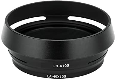 LH-X100 AR-X100 Metal Lens Hood Sun Shade With 49mm Filter Adapter Ring, For Fuji For Fujifilm X100V X100F X100T X100S X100 X70 (Size : Silver)