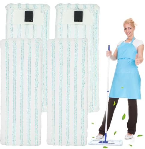 4 Stück Wischmopp Bezug, Bodenwischer Ersatzbezug Mikrofasern Set Bezug Bodenwischer Ersatzbezug Mikrofaser Set für Leifheit Clean Twist M Ergo Micro Duo Bodenwischer Ersatzzubehör