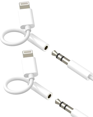Adattatore Lightning a 3.5mm Cuffie Jack(2 pack)per iPhone 14 13 Pro Max Cavo Audio Aux per Apple MFi Certified Auricolari Sdoppiatore Accessori Cavetto Headphones Adapter per iPad Cuffia Convertitore
