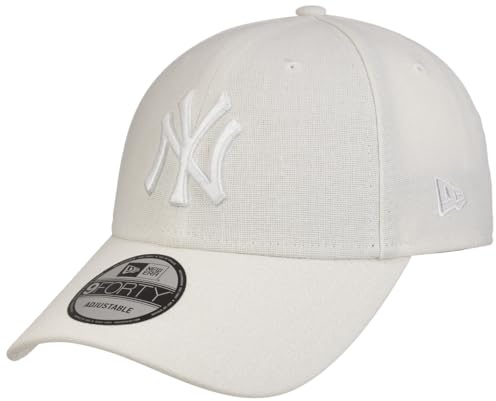New Era 9Forty Strapback Cap - LEINEN New York Yankees weiß