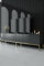 Dmora - Fernsehschrank Regulus, Ständer für Wohnzimmerfernseher, Niedriges Wohnzimmer-Sideboard, TV-Ständerbasis, 180x30h47 cm, Anthrazit und Gold