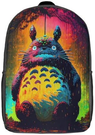 Totoro Daypack, lässiger Rucksack, Schultasche für Mädchen und Jungen, für die High School, Teenager, Rucksack für Männer und Frauen, Reise-Laptop-Rucksack, College-Büchertasche, 17 Zoll