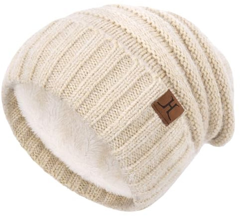 ZASFOU Damen Winter Mütze Beanie mit Fleecefutter Warme Kunst Nerz Samt Wintermütze Thermo Strickmütze Mützen für Frauen Geschenk
