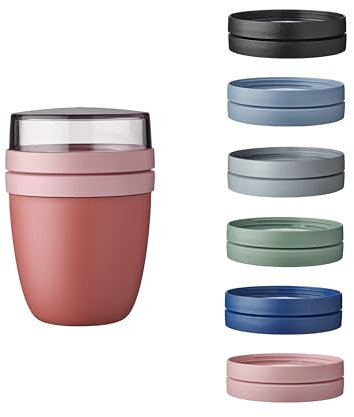 Mepal | Lunchpot Vario Ellipse | erstelle dir deinen Lunchpot wie er dir gefällt | Praktischer Müslibecher | Geeignet für Tiefkühler, Mikrowelle & Spülmachine | Vivid Mauve
