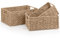 Woodluv Woven Wicker Storage Baskets, Paper Rope Storage Boxes, Drawer Closet Shelf Dresser Basket, Storage Baskets for Shelves, Set of 3, Khaki