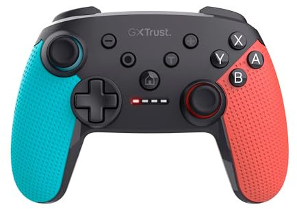Trust GXT 1246B Muta Controller Nintendo Switch Wireless con Bluetooth, Vibrazione Dual Shock, Sensore di Movimento, Pulsante Turbo, 15h di Gioco, Gamepad per Nintendo Switch, Lite, OLED, Blu/Rosso