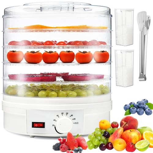 Gefriertrockner mit 5 Etagen, 15 l Gefriertrockner mit 3 Zubehörteilen, einstellbare Temperaturregelung, leicht zu reinigen, Dörrgerät zum Trocknen von Obst, Fleisch, Gemüse, multifunktional