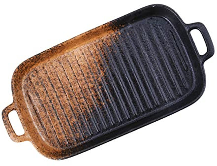 PRETYZOOM Bandeja De Cerámica Para Horno Utensilios Para Hornear Placa Para Asar Asas Dobles Placa Para Hornear Apta Para Microondas Utensilios De Cocina Uso En El Hogar Y En Restaurantes