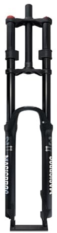 BSFHQS Mountain Bike Suspension Fork 26 27.5 29inch 1-1/8 Straight Air Fork Travel 180mm Double Crown Downhill Fork 9 * 100mm QR Disc Brake Front Fork Manual(Black,27.5in)