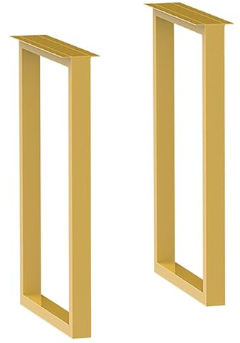 Moderne Gold Metall Tischbein Rahmen einfache Montage mit Befestigungsschrauben und verstellbaren Füßen ideal für Couchtisch Wohnzimmermöbel und mehr 40 x 100 cm/15 Zoll Größe