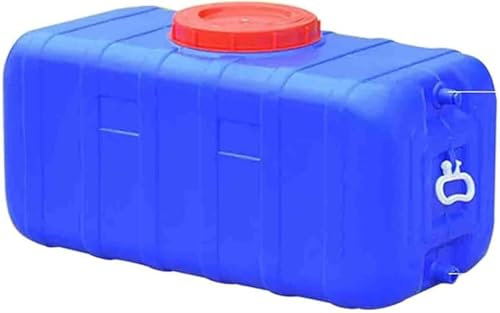 JIESOO Contenitore d'acqua con rubinetto, in plastica per uso alimentare, per esterni, campeggio, serbatoio d'acqua di emergenza per uso domestico (blu, 300 L)