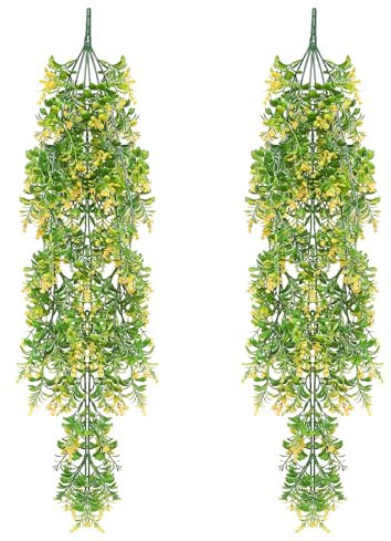 CATELL 2 Pcs 70CM Plante Artificielle Tombante, Plantes Artificielles Suspendues Fausse Plante Tombante Plante Tombante Artificielle Extérieure Intérieure Decoration pour Cuisine Balcon Cocina Baño