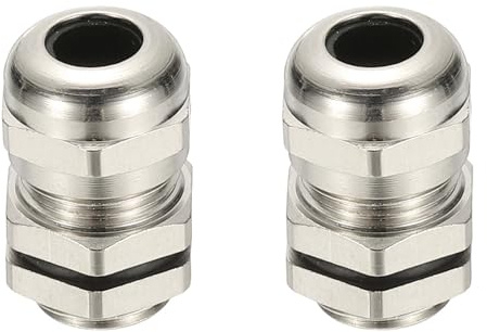PATIKIL Waterproof Electrical Cable Glands, M12 2 Pcs 3-6.5mm Nickel-Plated Brass Cord Grip Electric Wire Connector Wire Protector for Outdoor Cable Box Enclosure Junction Box