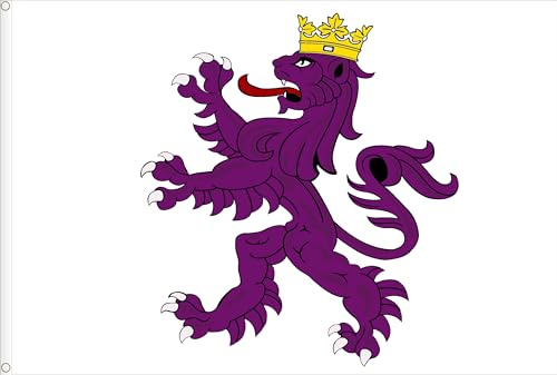 ESTANDARTE DEL REINO DE LEON. SIGLOS XIII-XVI CALIDAD RASO PREMIUM. TAMAÑO GRANDE 150X90