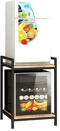 Elitix Mini-Kühlschrankständer Mini-Kühlschrankständer mit Ablageflächen, Universal-Kühlschrankständer mit Mobilem Untergestell, Kühlschrank-Küchengeräte-Plattform für Wohnungen(Style4)