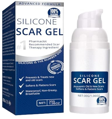 Gel de soin des cicatrices - 30 g - Crème en silicone - Soin de la peau - Gel doux hydratant - Crème contre les vieilles cicatrices - Gel pour réduire les cicatrices - Renouvellement de la peau