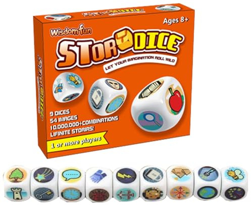 Dice Geschichte | 9 x Erzählwürfel | Fantasievolles Spielen, 54 ikonische Geschichten aus Märchen, lustige für und Erwachsene
