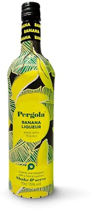 Pergola Banana Tequila Creamy Liqueur | 70 cl | 15% ABV | Award Winning | Plant-Based | Coconut Base | Serve Chilled | Ideal for cocktails