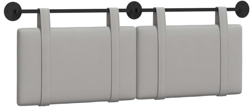 vidaXL Hängevorderseite Wandmontiert Wolkengrau 130 x 55 x 5 cm Stoff, Bettzimmer Deko, Moderner Stoffkopfteil, Wandmontierte Rückenstütze, Luxus Schlaf-Highlight, Zeitloser Komfort