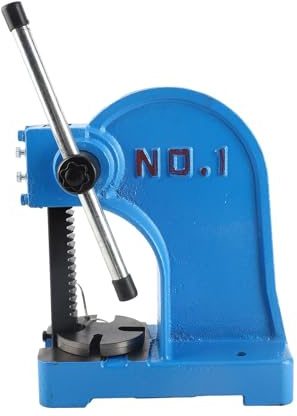 Spacnana 1T Manual Arbor Press, Carbon Steel Hand Punch Press Tool with 4 Fixed Holes, Ideal for Pressing Bearings and Riveting in Workshop Settings